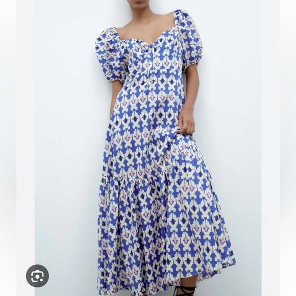 Zara Printed Midi Dress - Picture 3 of 6